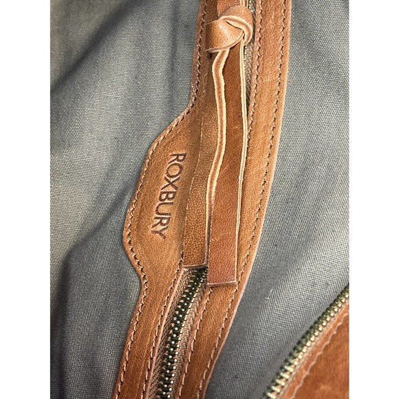 NEW NWT Roxbury Caramel Brown Distressed Leather Satchel Handbag Beads Handle - Picture 10 of 16